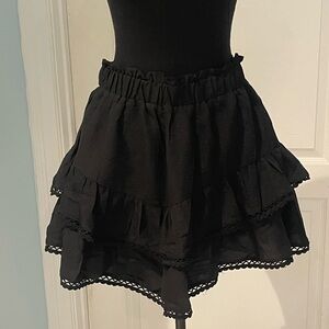 Black Ruffled Tiered Women’s Skirt